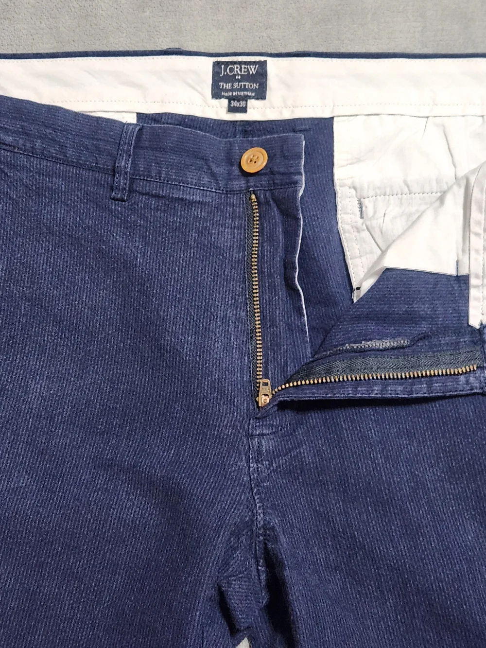 J.Crew The Sutton Blue Linen Blend Pants 34x30